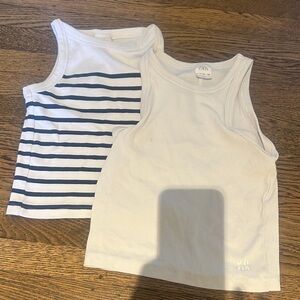 Zara Kids White and Navy Tank Tops Set